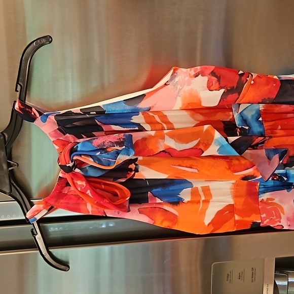 💕ELIZA J💕 Halter Neck Maxi Dress ~ Bold Watercolor Abstract Floral Print 8 NWT - Picture 11 of 16